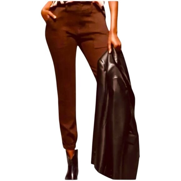 CAbi Size 8 Dark Chocolate Brown Compass Pant #4514 Cotton-Poly-Rayon-Spandex - Picture 4 of 10